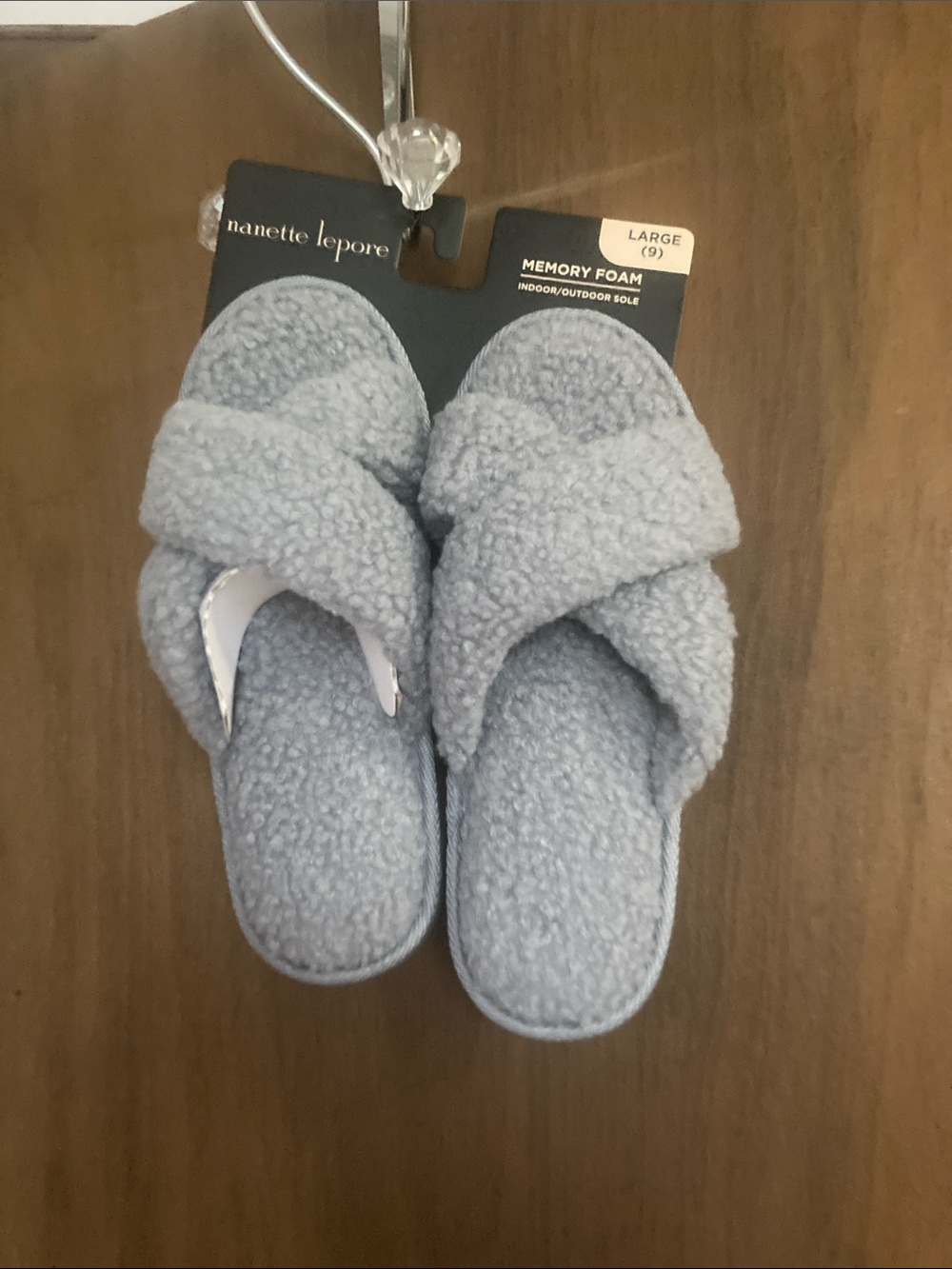 Nanette Lepore Gray x band Slipper memory foam
Indoor outdoor sole Large 9